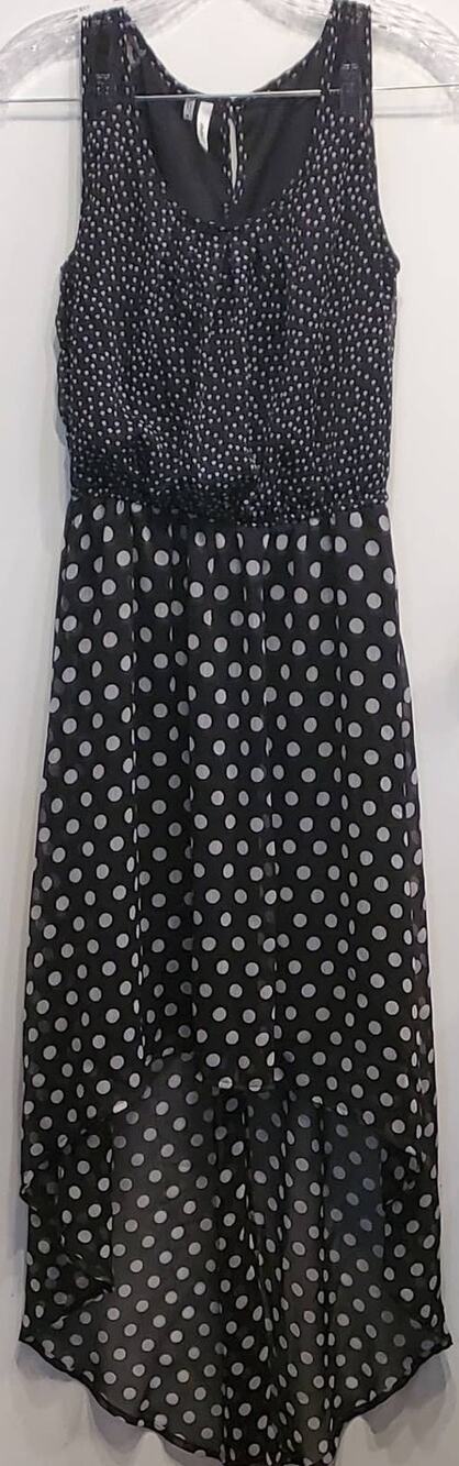 Studio Y Sleeveless Cute Flowy Midi Polka Dot High Low Dress Size Small
